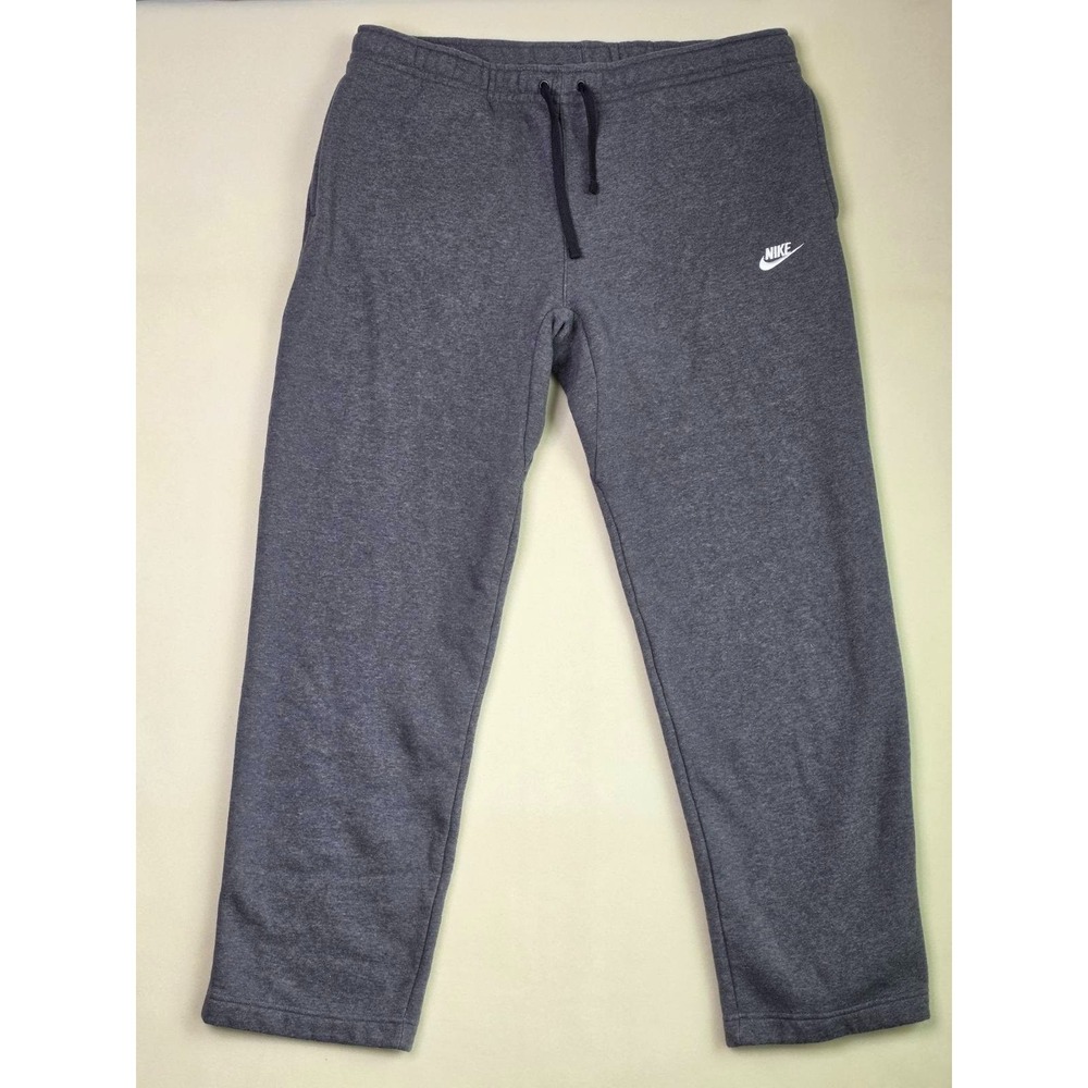 Vintage Nike Sweatpants Men's XXL Gray Fleece Heavyweight Straight Leg Pockets‎